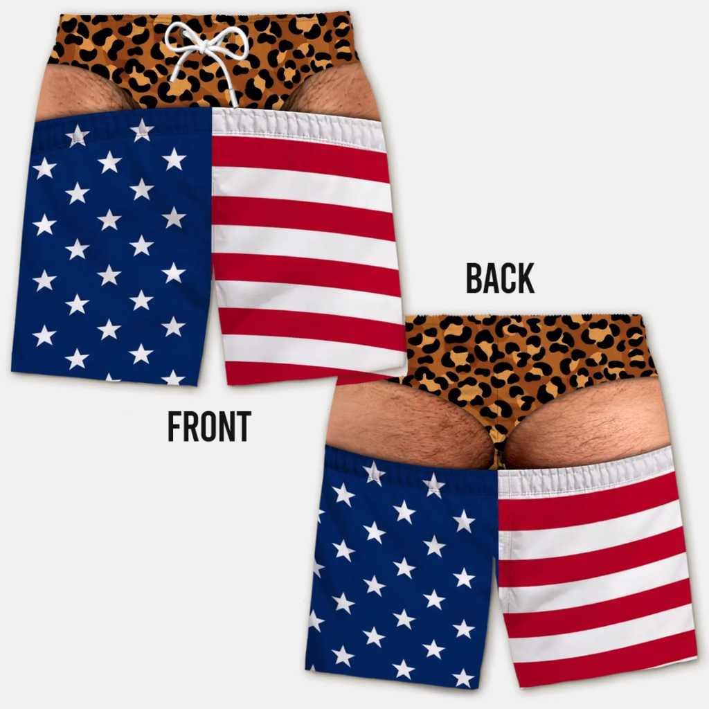 Funny Men Swim Trunks Novelty Optical Illusion Swim Shorts Funny Novelty Party Board Shorts Gift for Husband Boyfriend