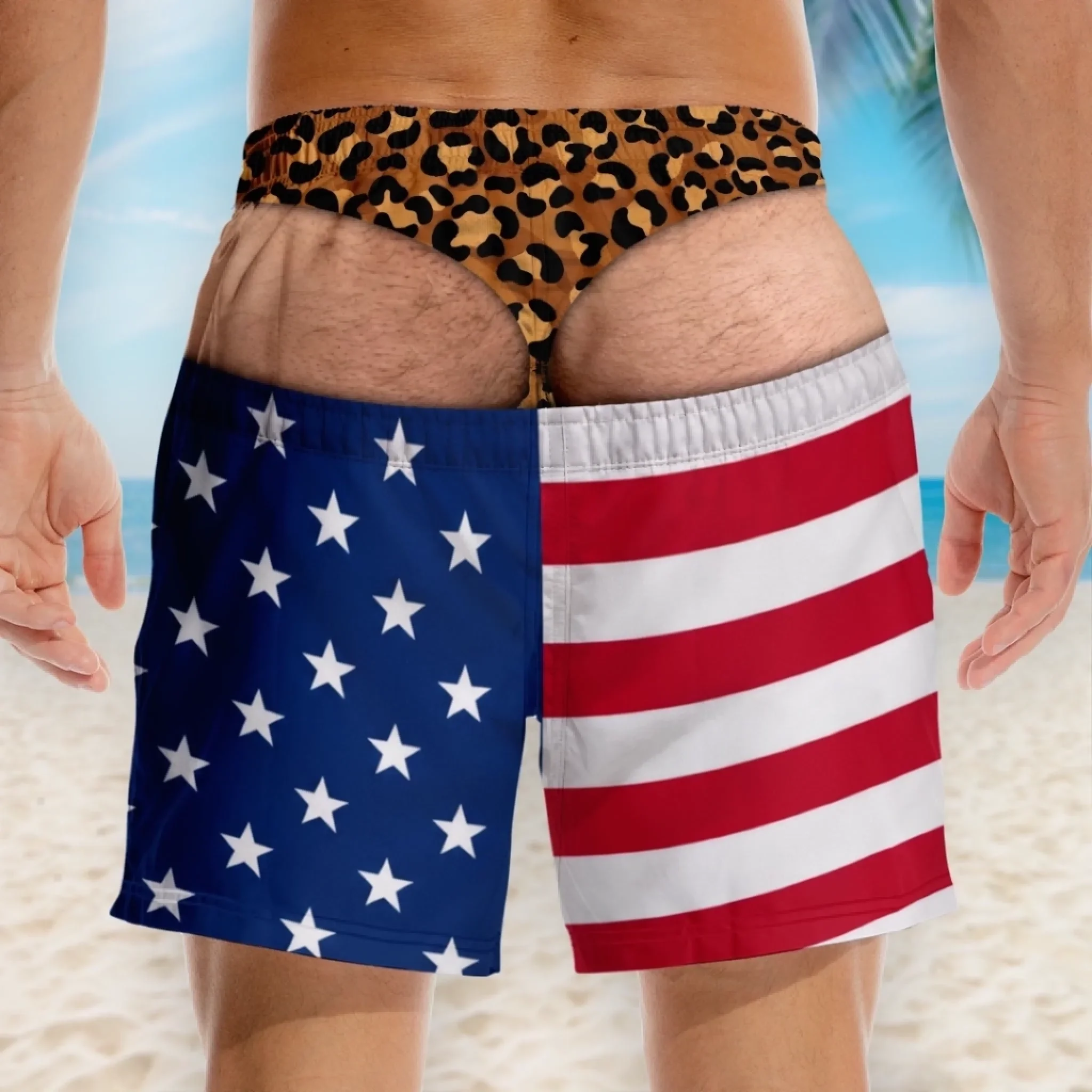Funny Men Swim Trunks Novelty Optical Illusion Swim Shorts Funny Novelty Party Board Shorts Gift for Husband Boyfriend
