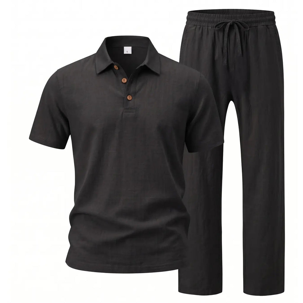 Men Linen Two Piece Set