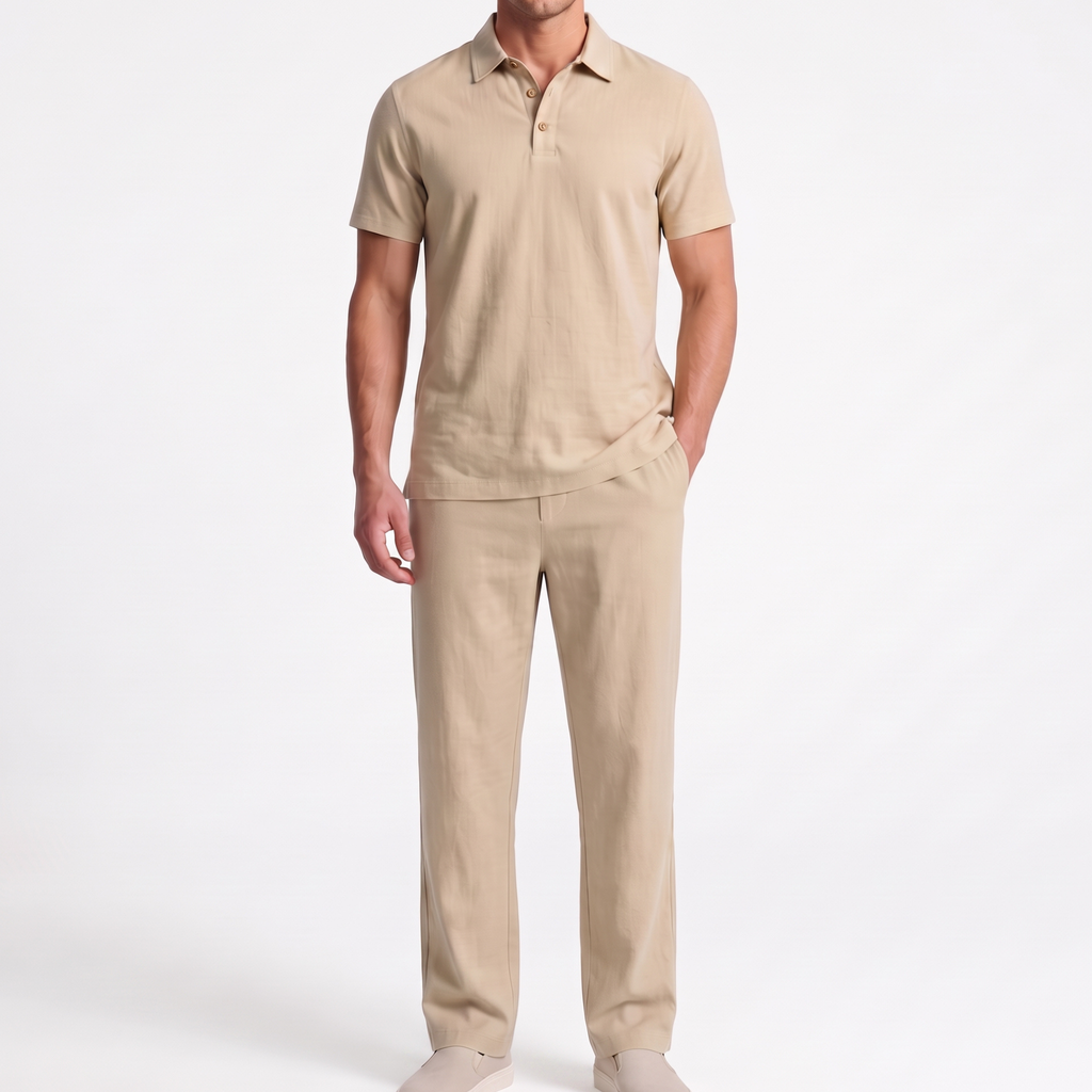 Men Linen Two Piece Set