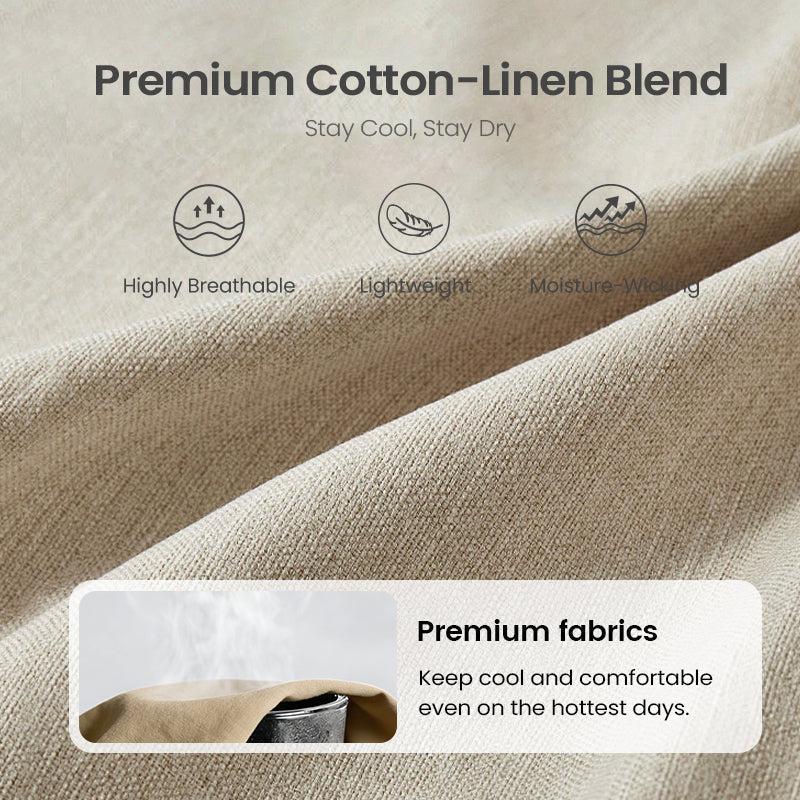 Lightweight linen blend fabric close-up