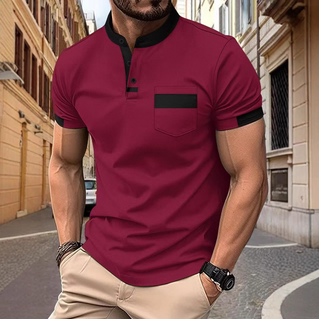 Chemise polo décontractée simple et basique à col boutonné, de grande consommation