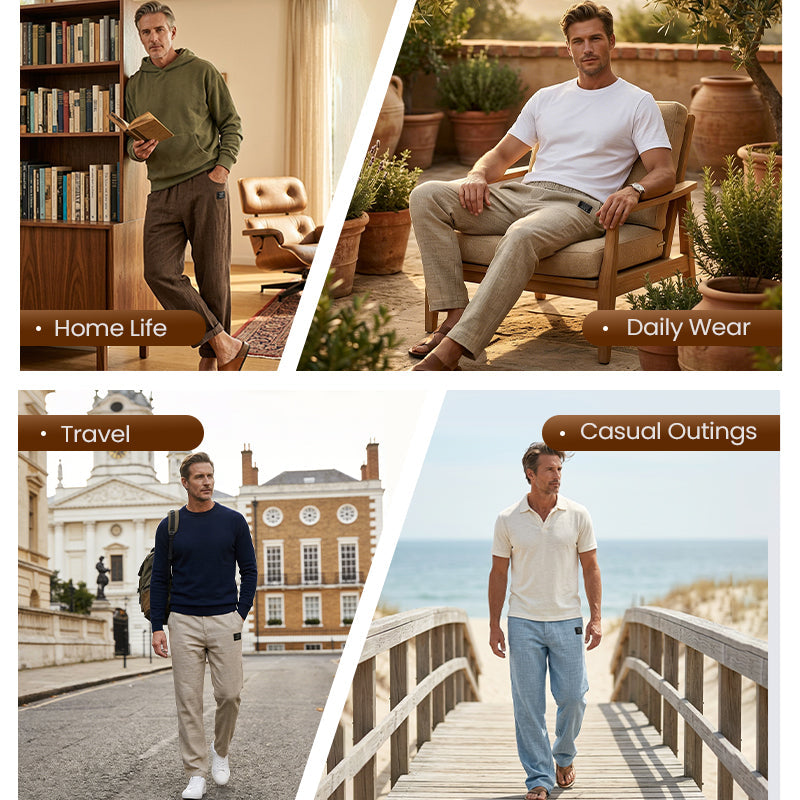 Men's linen pants for home, daily wear, travel and casual outings