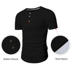 Men's Slim Fit Henley Shirt - Gym & Casual Wear