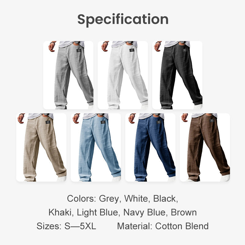 Men's linen pants color range