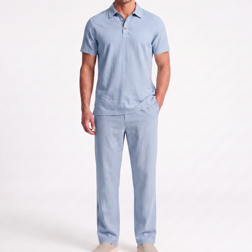 Men Linen Two Piece Set
