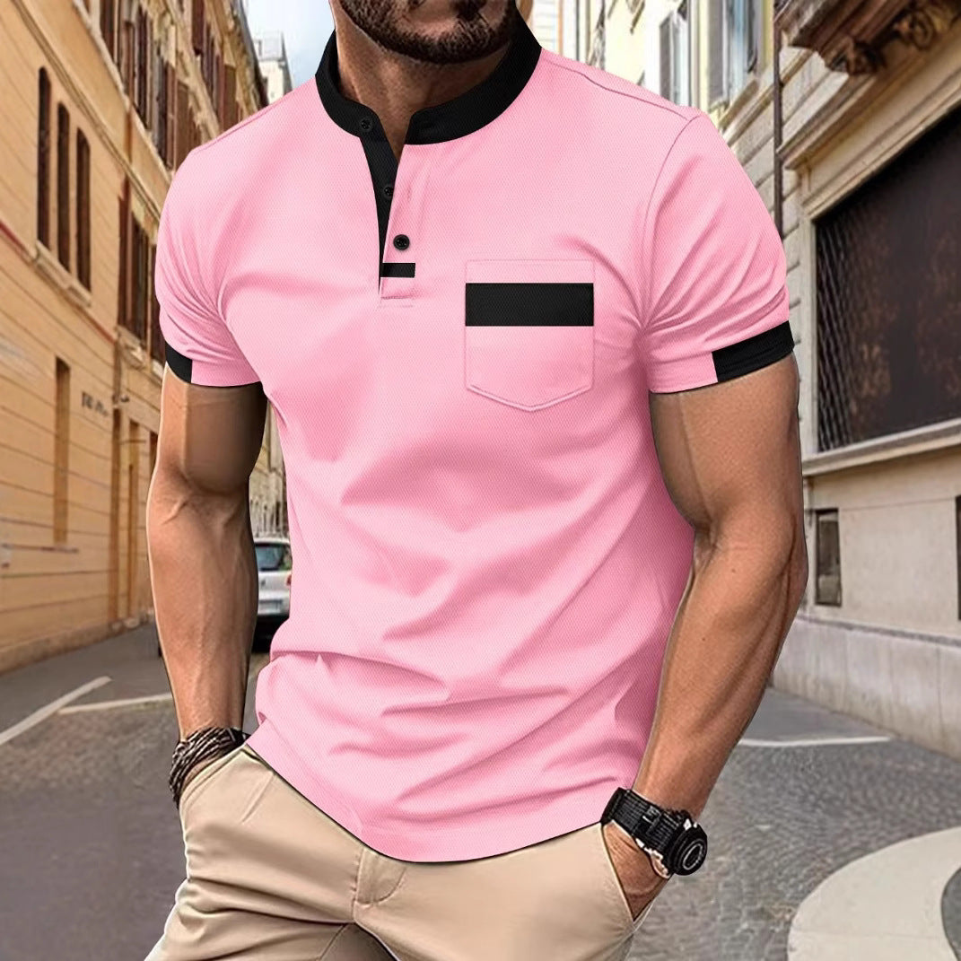 Chemise polo décontractée simple et basique à col boutonné, de grande consommation