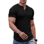 Men's Slim Fit Henley Shirt - Gym & Casual Wear