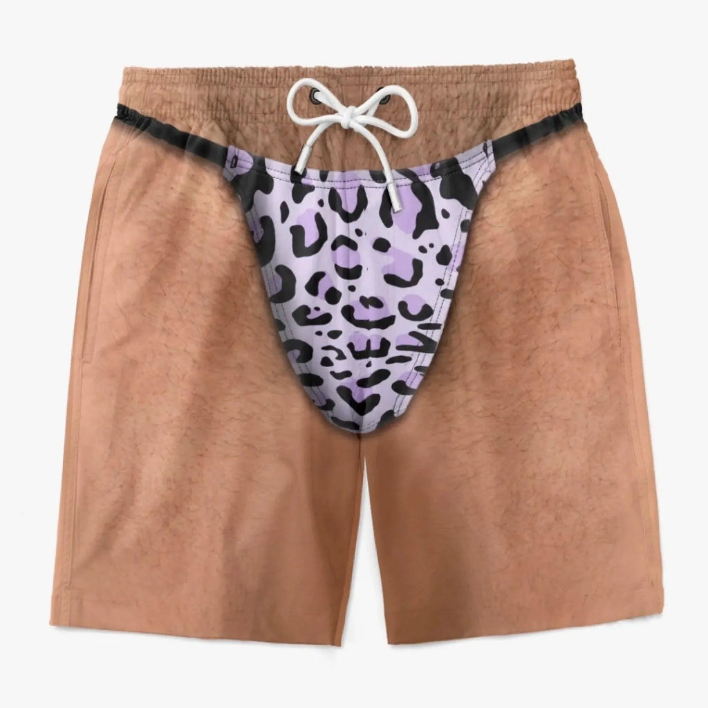 Funny Men Swim Trunks Novelty Optical Illusion Swim Shorts Funny Novelty Party Board Shorts Gift for Husband Boyfriend