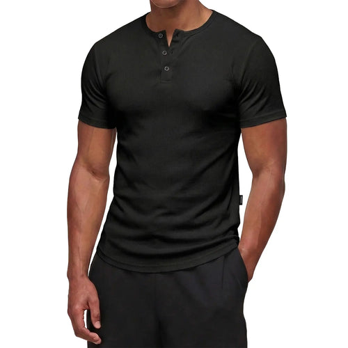 T-shirt henley slim fit homme - Tenue de sport et décontractée