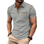 Herren-Kurzarm-Polohemd mit Farbblock