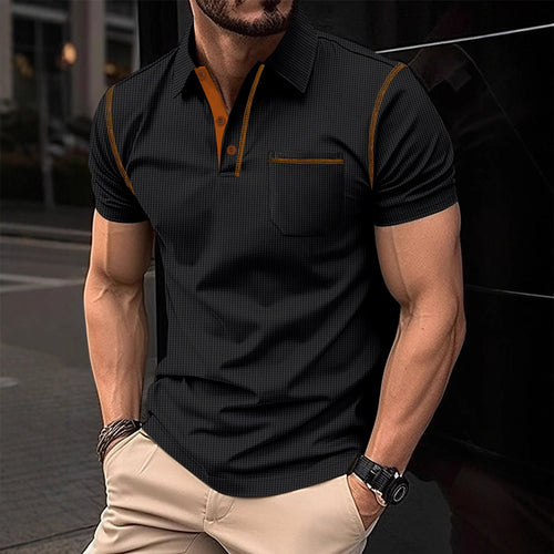 Polo à manches courtes color-block pour homme